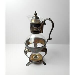 1978 Vintage Silver Plate Carafe Leonard Silver Mfg. 10 Cup Warmer